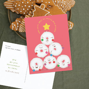 Cartes Pour Fêtes Annuelles Arbre de Noël aux Donuts en Sucre en Poudre