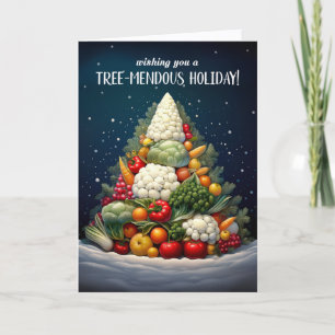 Cartes Pour Fêtes Annuelles Arbre de Noël aux fruits et légumes sur le thème d
