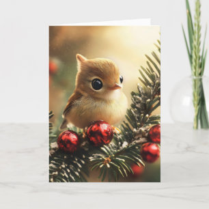 Cartes Pour Fêtes Annuelles Arbre de Noël aux oiseaux mignons