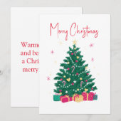 Cartes Pour Fêtes Annuelles Arbre de Noël avec cadeaux (Devant / Derrière)