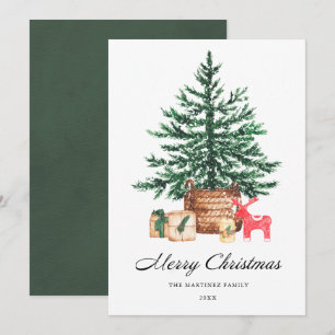 Cartes Pour Fêtes Annuelles Arbre de Noël avec Calligraphie Cadeaux