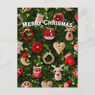 Cartes Pour Fêtes Annuelles Arbre de Noël avec des jouets en feutre