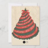 Cartes Pour Fêtes Annuelles Arbre de Noël avec ruban à main (Devant)
