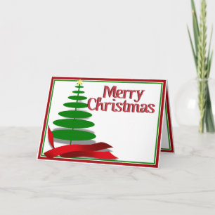 Cartes Pour Fêtes Annuelles Arbre de Noël avec ruban rouge