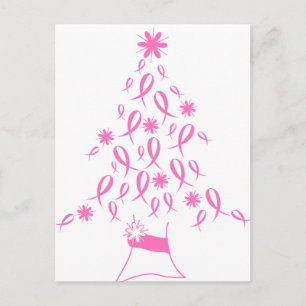 Cartes Pour Fêtes Annuelles Arbre de Noël avec rubans Cancer du sein