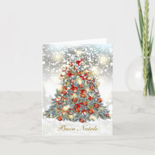 Cartes Pour Fêtes Annuelles Arbre de Noël, baubles italien