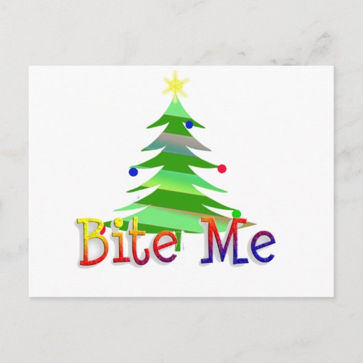 Cartes Pour Fêtes Annuelles Arbre de Noël Bite Me (Devant)
