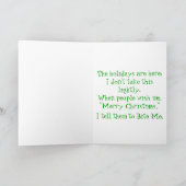 Cartes Pour Fêtes Annuelles Arbre de Noël Bite Me (Intérieur)