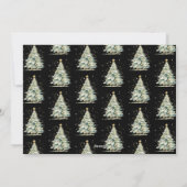 Cartes Pour Fêtes Annuelles Arbre de Noël Black Gold Script (Dos)