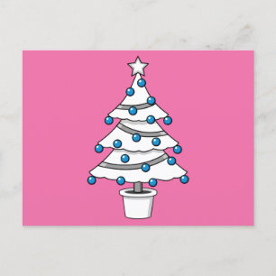 Cartes Pour Fêtes Annuelles Arbre de Noël blanc