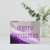Cartes Pour Fêtes Annuelles Arbre de Noël blanc d'argent violet élégant (Debout devant)