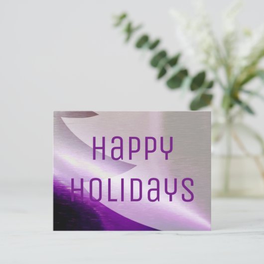 Cartes Pour Fêtes Annuelles Arbre de Noël blanc d'argent violet élégant (Debout devant)