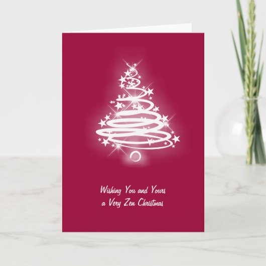 Cartes Pour Fêtes Annuelles Arbre de Noël blanc de zen (Devant)