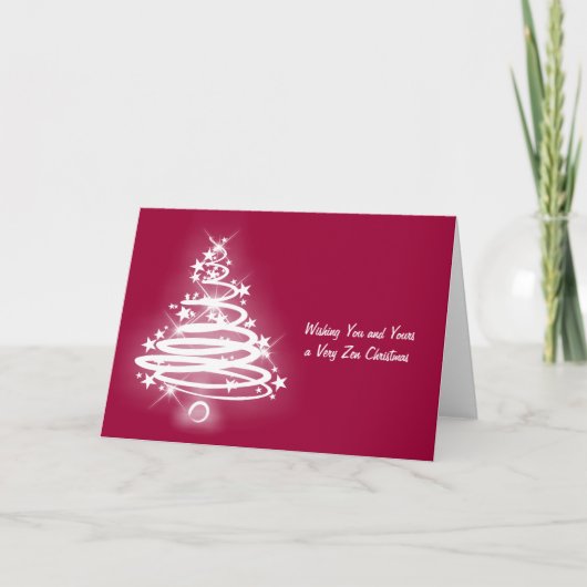 Cartes Pour Fêtes Annuelles Arbre de Noël blanc de zen (Devant)