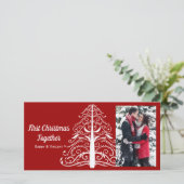 Cartes Pour Fêtes Annuelles Arbre de Noël blanc Rouge premier Noël ensemble (Debout devant)