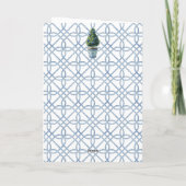 Cartes Pour Fêtes Annuelles Arbre de Noël bleu et blanc (Dos)