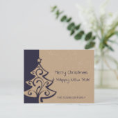 Cartes Pour Fêtes Annuelles Arbre De Noël Bleu Et Brown (Debout devant)