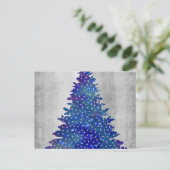 Cartes Pour Fêtes Annuelles Arbre de Noël bleu et violet (Debout devant)
