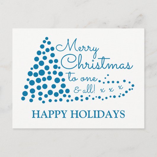 Cartes Pour Fêtes Annuelles Arbre de Noël Bleu, Joyeuses vacances Postca (Devant)