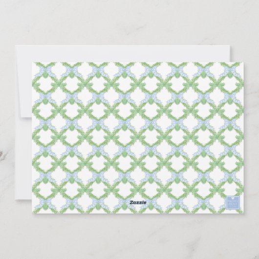 Cartes Pour Fêtes Annuelles Arbre de Noël bleu Monogram Crest Photo (Dos)