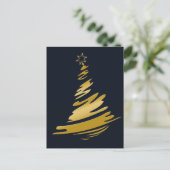 Cartes Pour Fêtes Annuelles Arbre de Noël bleu or (Debout devant)