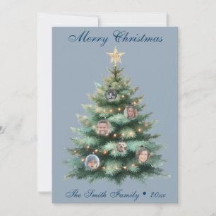Cartes Pour Fêtes Annuelles Arbre de Noël bleu ornement photo