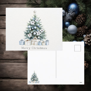 Cartes Pour Fêtes Annuelles Arbre de Noël bleu vert