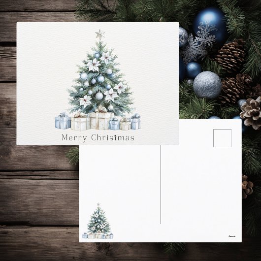 Cartes Pour Fêtes Annuelles Arbre de Noël bleu vert