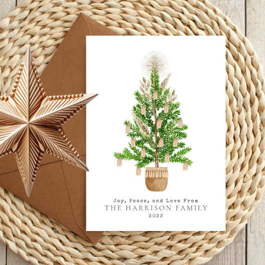 Cartes Pour Fêtes Annuelles Arbre de Noël Bohème Macramé
