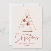 Cartes Pour Fêtes Annuelles Arbre de Noël Boho en bois non photo (Devant)