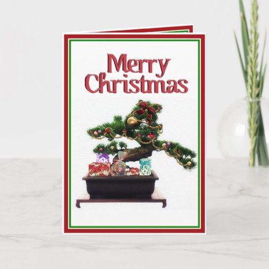 Cartes Pour Fêtes Annuelles Arbre de Noël Bonsai (Devant)