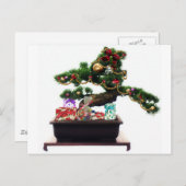 Cartes Pour Fêtes Annuelles Arbre de Noël Bonsai (Devant / Derrière)