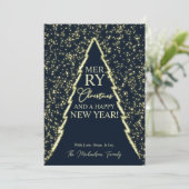 Cartes Pour Fêtes Annuelles Arbre de Noël brillant (Debout devant)