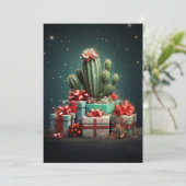 Cartes Pour Fêtes Annuelles Arbre de Noël Cactus (Debout devant)