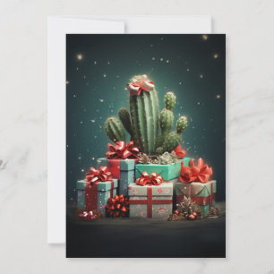 Cartes Pour Fêtes Annuelles Arbre de Noël Cactus