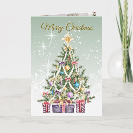 Cartes Pour Fêtes Annuelles Arbre de Noël, cadeaux Photo (Devant)