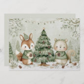 Cartes Pour Fêtes Annuelles Arbre de Noël charmant avec animaux Noël (Devant / Derrière)