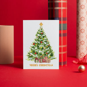 Cartes Pour Fêtes Annuelles Arbre de Noël classique présente des Noël aquarell