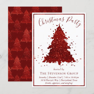 Cartes Pour Fêtes Annuelles Arbre de Noël classique Rich Crimson Red Party