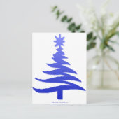 Cartes Pour Fêtes Annuelles Arbre de Noël Cobalt bleu (Debout devant)