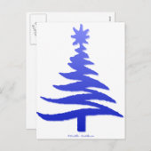 Cartes Pour Fêtes Annuelles Arbre de Noël Cobalt bleu (Devant / Derrière)