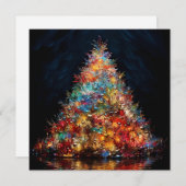 Cartes Pour Fêtes Annuelles Arbre de Noël coloré (Devant / Derrière)