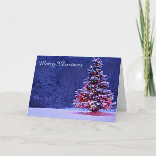 Cartes Pour Fêtes Annuelles Arbre de Noël couvert de neige