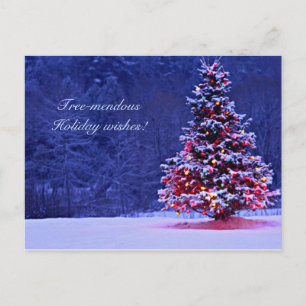 Cartes Pour Fêtes Annuelles Arbre de Noël couvert de neige