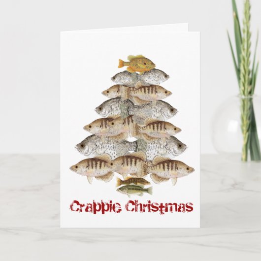 Cartes Pour Fêtes Annuelles Arbre de Noël Crappie (Devant)