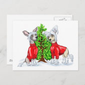 Cartes Pour Fêtes Annuelles Arbre de Noël crêté chinois (Devant / Derrière)