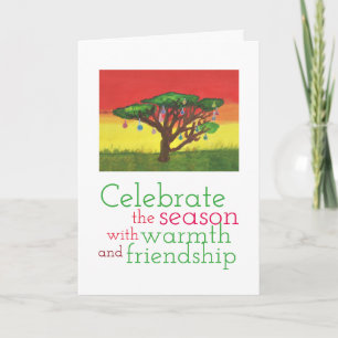 Cartes Pour Fêtes Annuelles Arbre de Noël d'acacia