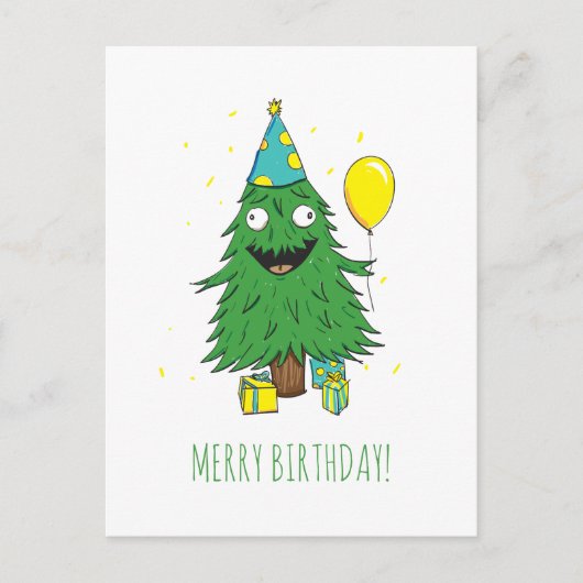 Cartes Pour Fêtes Annuelles Arbre de Noël d'anniversaire (Devant)