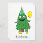 Cartes Pour Fêtes Annuelles Arbre de Noël d'anniversaire (Devant / Derrière)