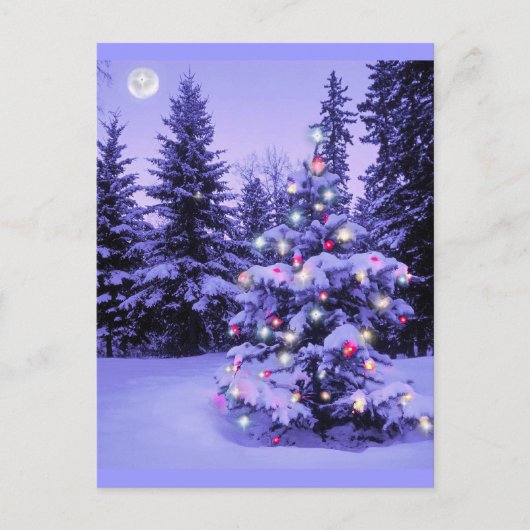 Cartes Pour Fêtes Annuelles Arbre de Noël dans la forêt (Devant)